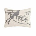 Puesta En Escena 12 x 16 in. Ok Gray Bird Polyester Filler Hook Pillow PU3676356